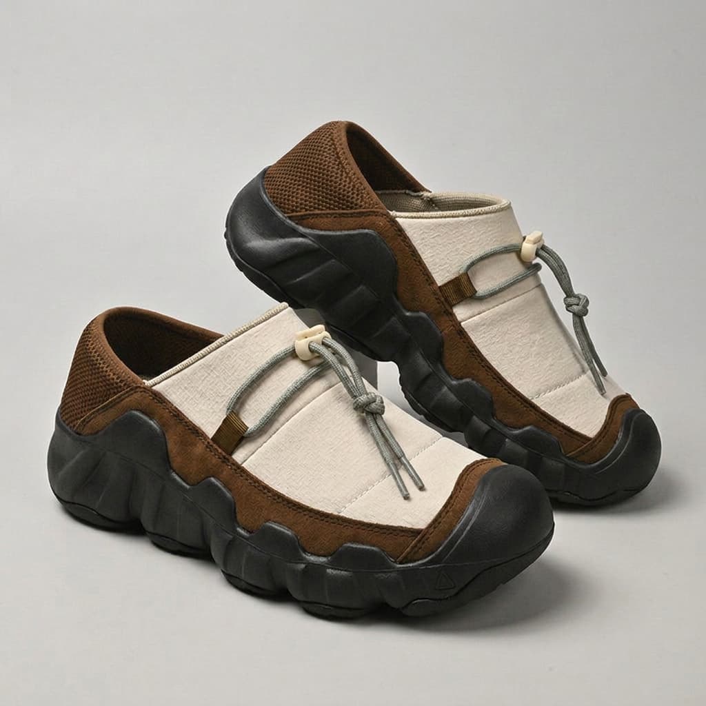 Amos Canvas Sneakers — premium cushioned slip-on with bungee toggle and lugged sole