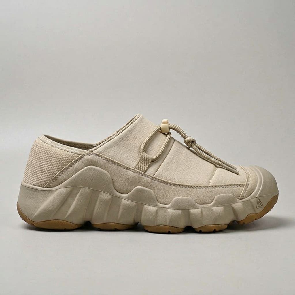 Amos Canvas Sneakers — premium cushioned slip-on with bungee toggle and lugged sole