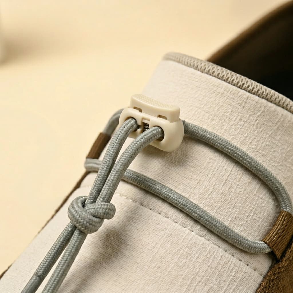 Amos Canvas Sneakers — premium cushioned slip-on with bungee toggle and lugged sole