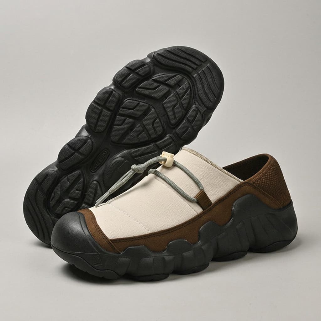 Amos Canvas Sneakers — premium cushioned slip-on with bungee toggle and lugged sole