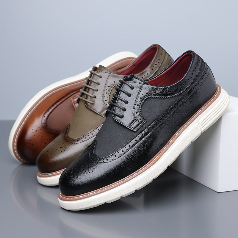 Cassian Brogue Sneakers — leather wingtip brogues shown in multiple colors