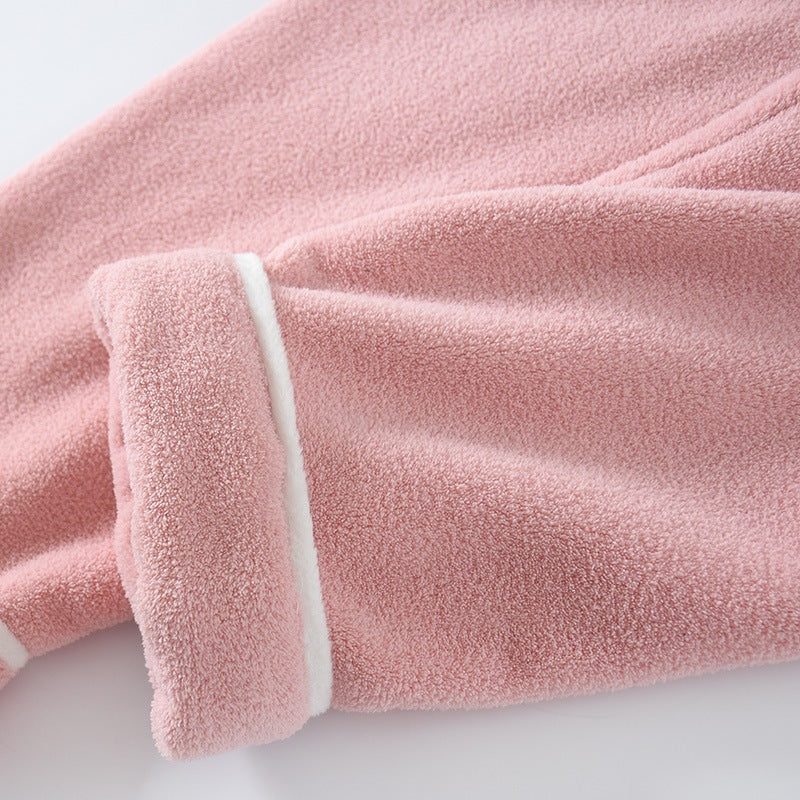 Freya Pajama Set in Pink — cuffed pant hem with piped edge