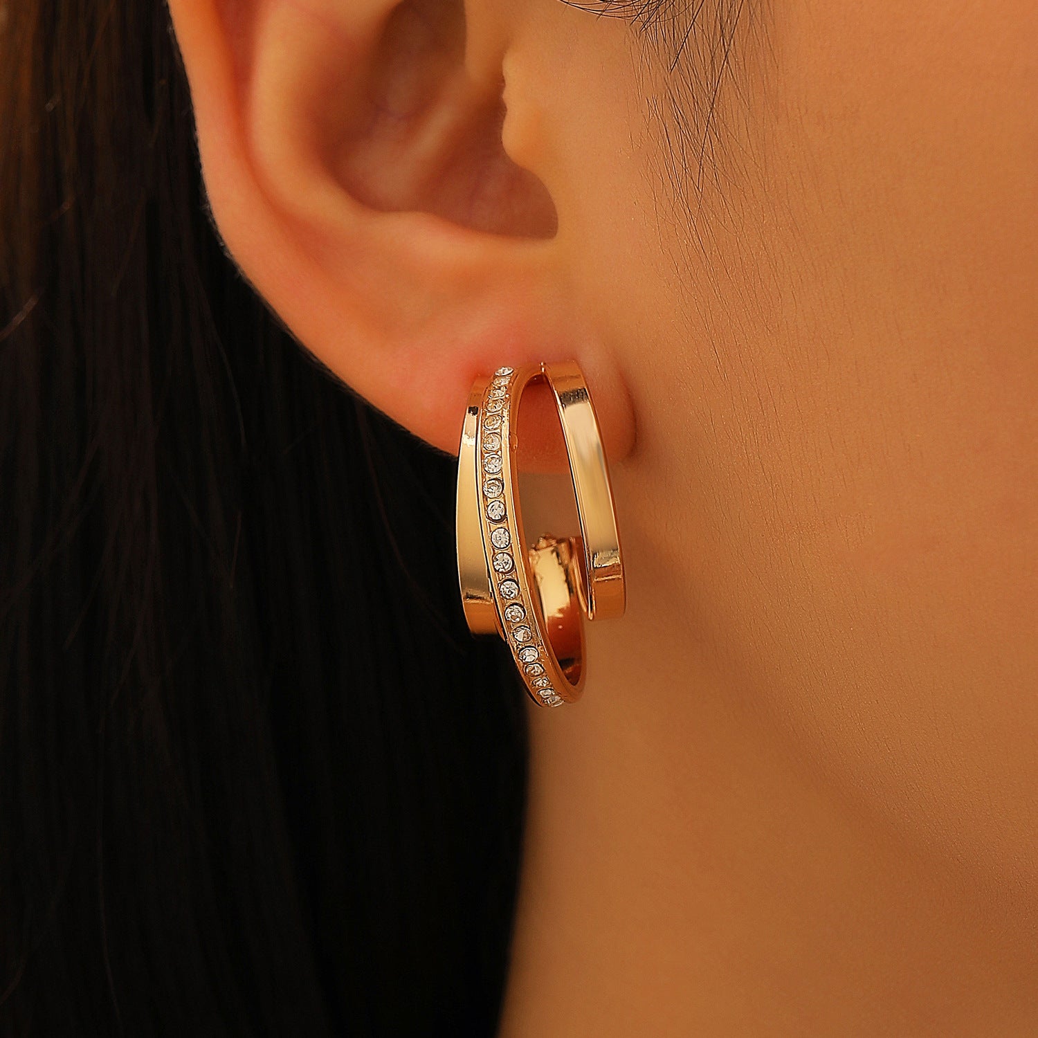Natalie Crystal Hoop Earrings
