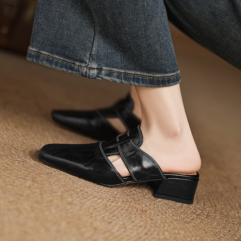 Cherry Leather Slip-Ons
