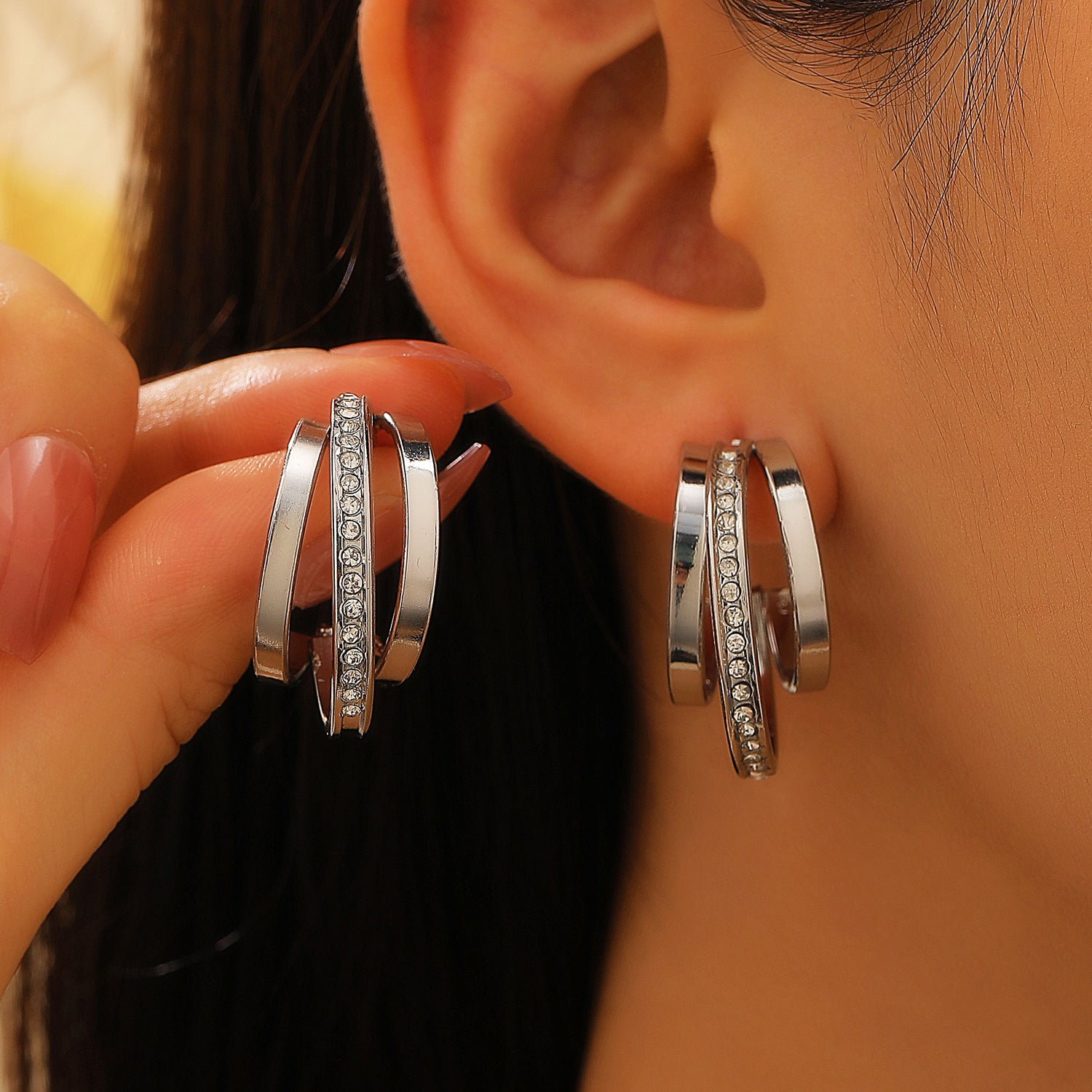 Natalie Crystal Hoop Earrings