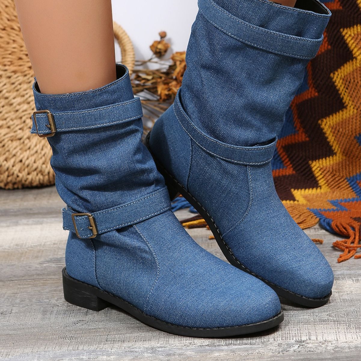 Kristen Denim Boots