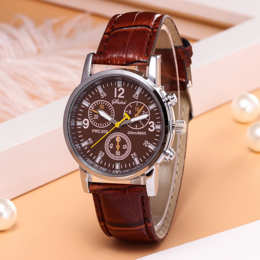 Beckett Chronograph Watch in Brown — stainless steel with leather strap