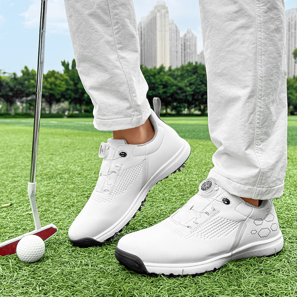 Giuliano Golf Shoes in White — on-foot lifestyle on the green