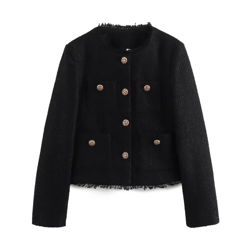 Black Margaux Cropped Jacket — Spaydes