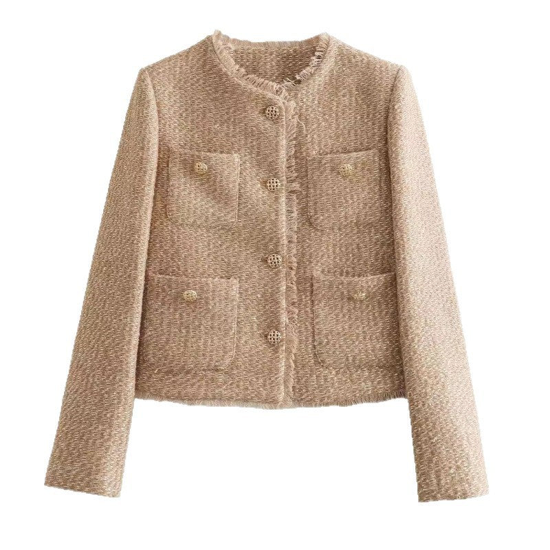 Khaki Margaux Cropped Jacket — Spaydes