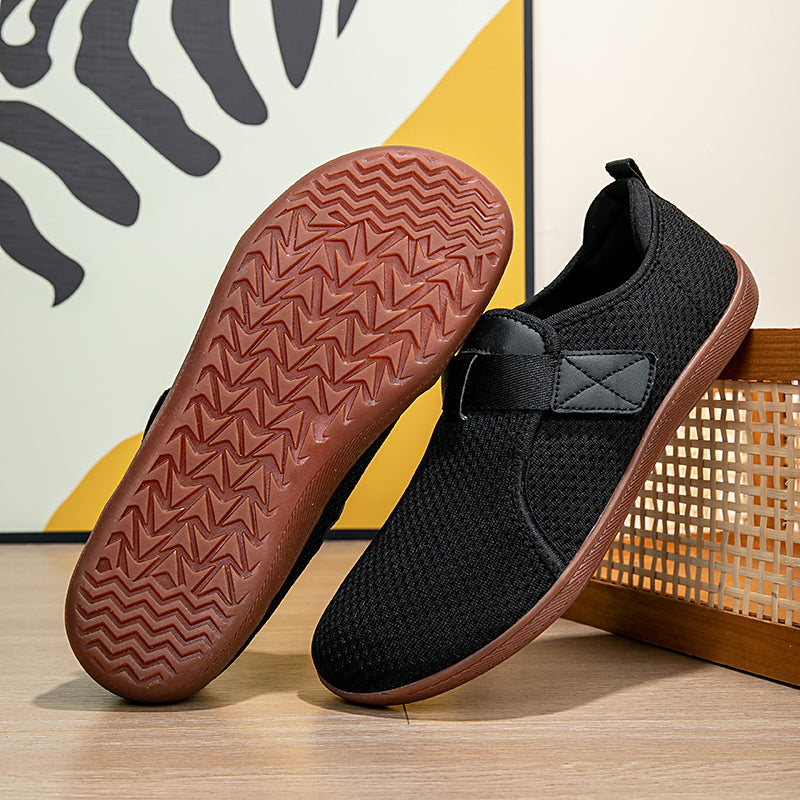 Milo Velcro Sneakers in Black — gum rubber sole detail