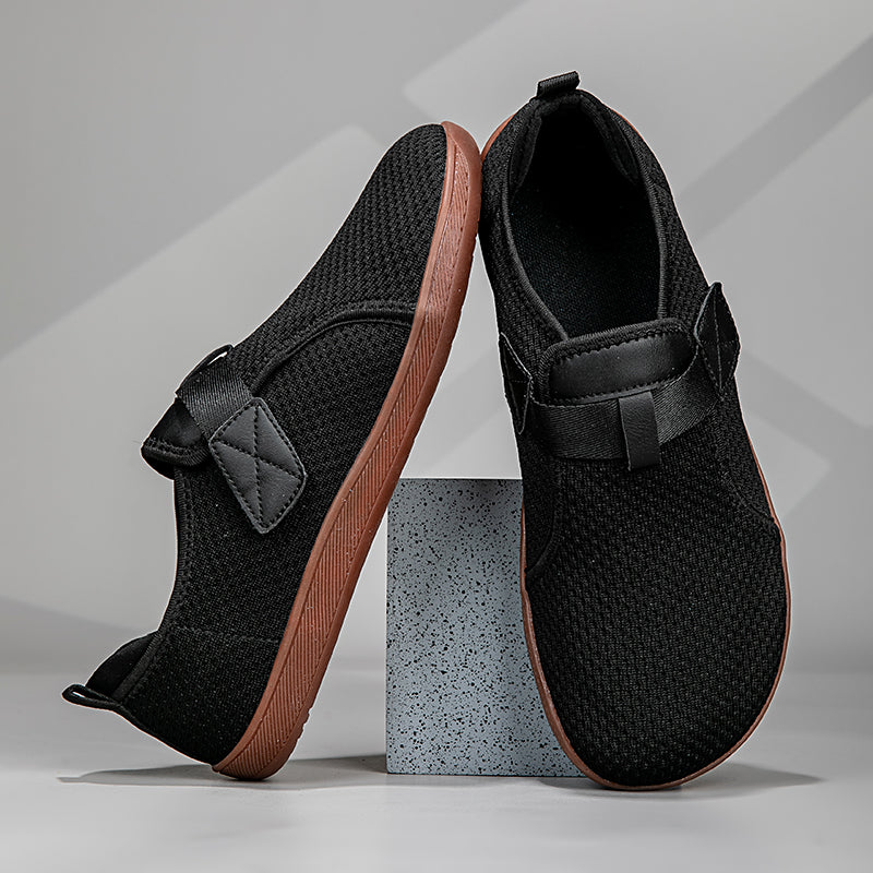 Milo Velcro Sneakers in Black — men's knit slip-on sneaker