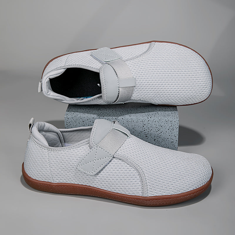 Milo Velcro Sneakers in Light Gray — men's knit slip-on sneaker
