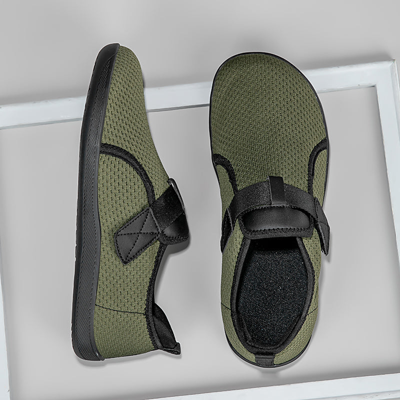 Milo Velcro Sneakers in Olive Green — men's knit slip-on sneaker