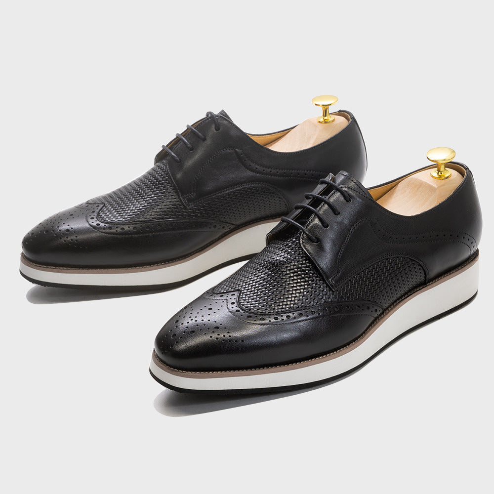 Jasper Woven Brogues in Black — side view