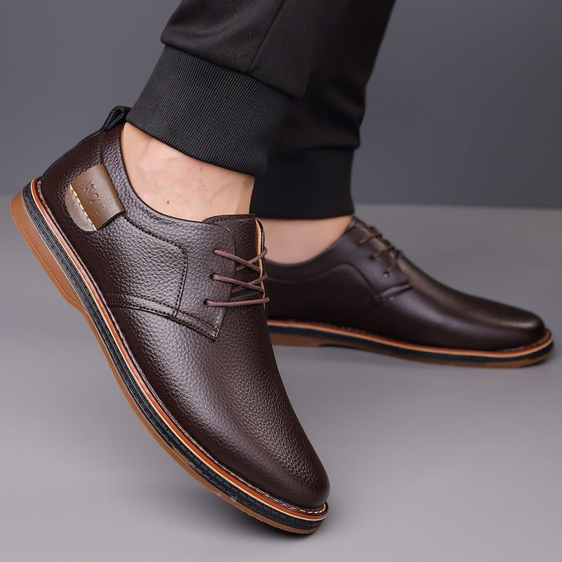 Franco Derby Shoes in Brown — smooth leather lace-up dress shoe