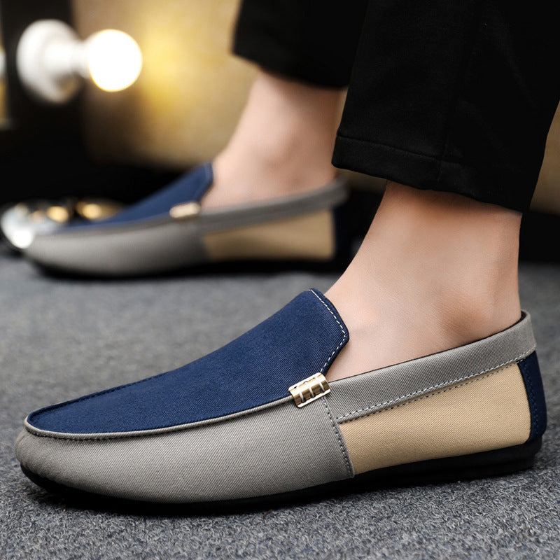 Enzo Canvas Loafers in Gray — worn on foot