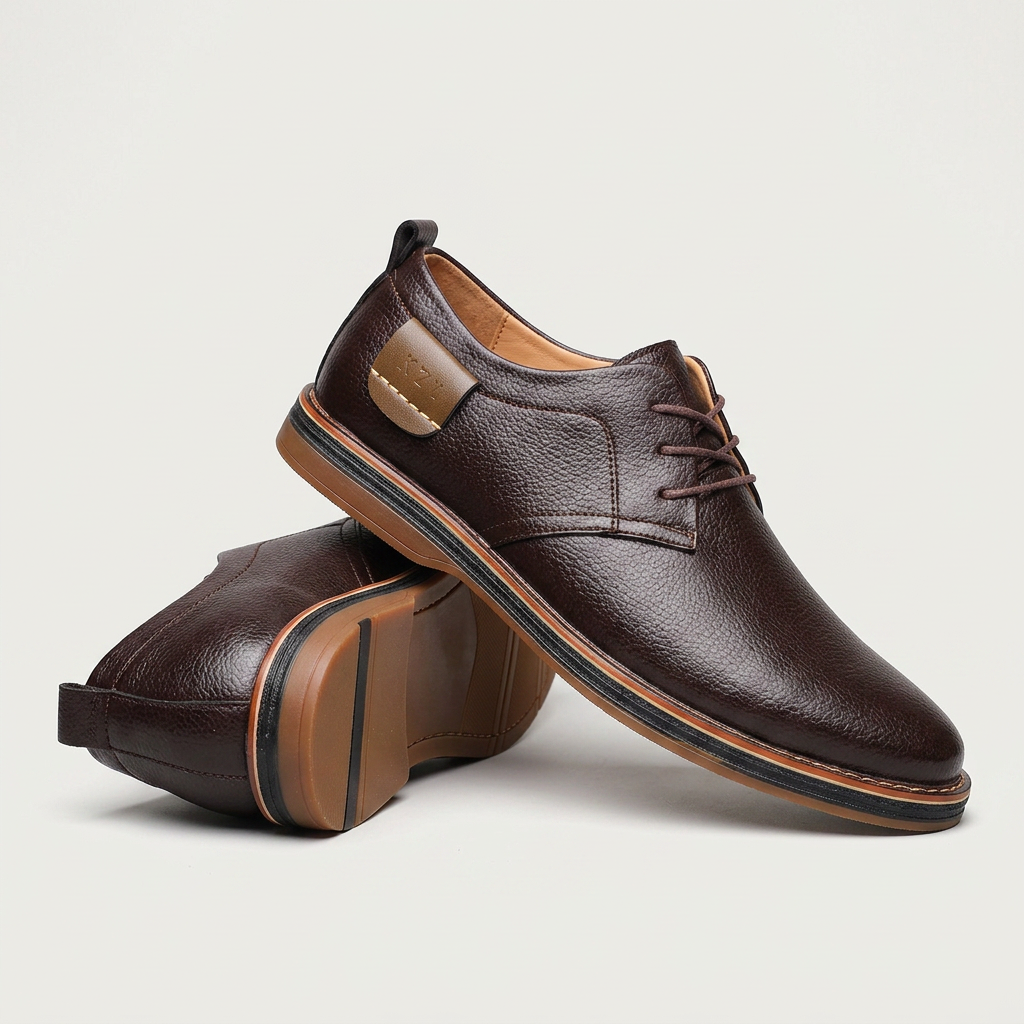 Franco Derby Shoes — men's smooth leather lace-up dress shoe
