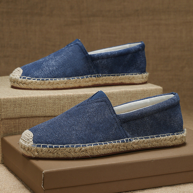 Federico Espadrilles in Navy Blue — soft cotton canvas slip-on