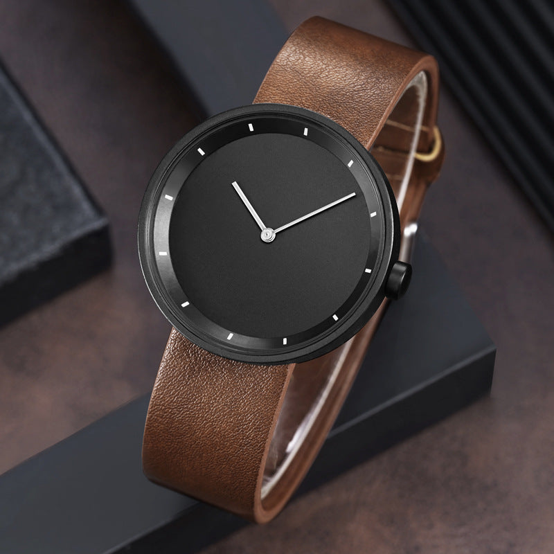 Hayes Leather Watch in Brown — minimalist watch with leather strap