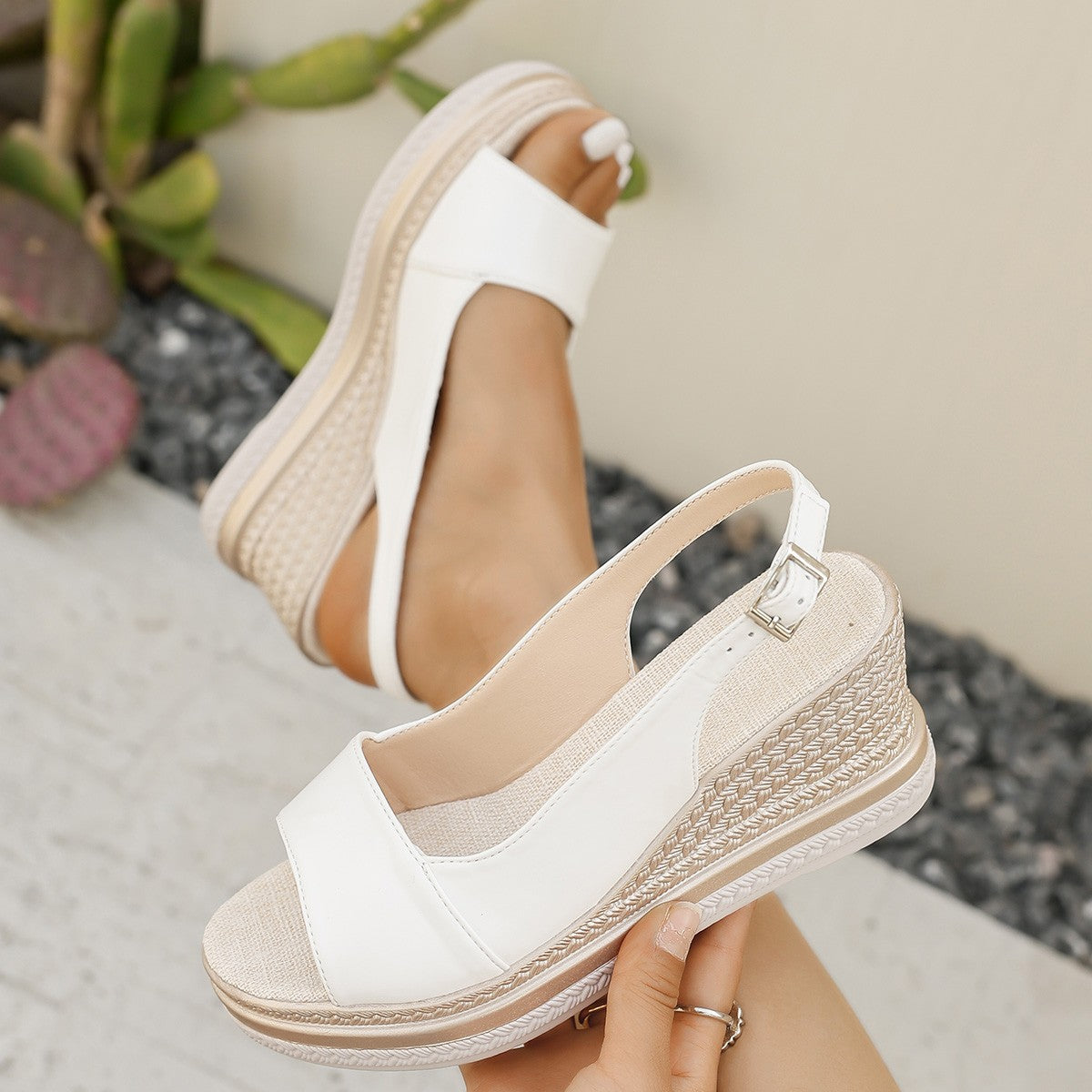 Noelle Platform Wedges in Silver