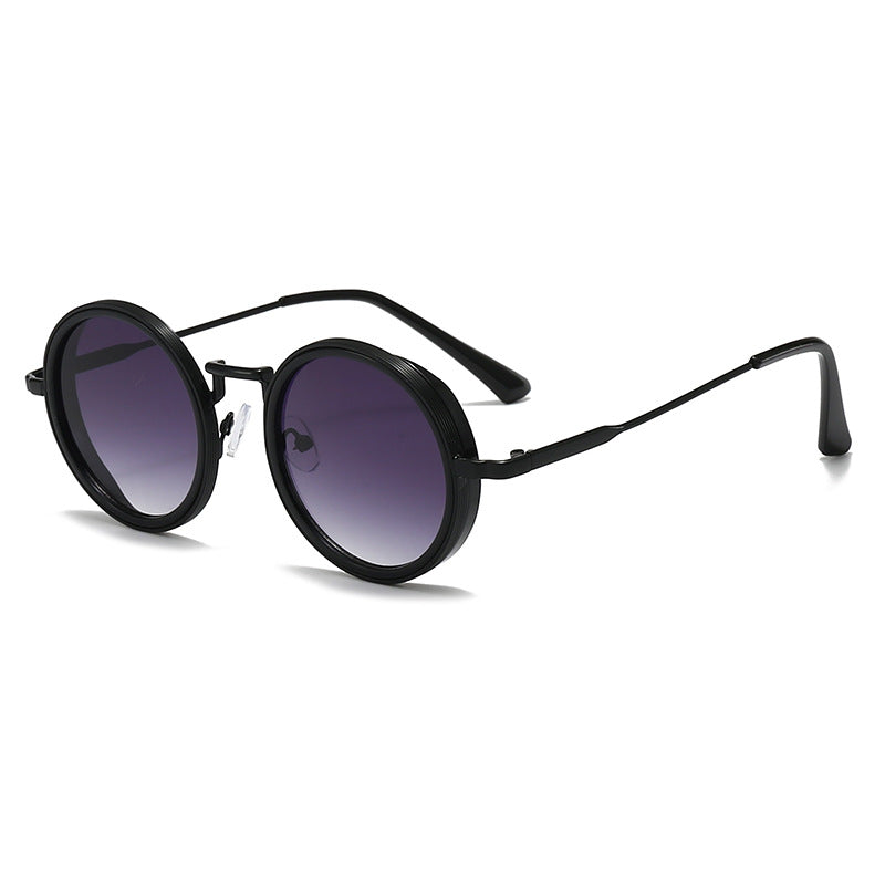 Bowie Retro Sunglasses in Black — round polarized UV400 sunglasses