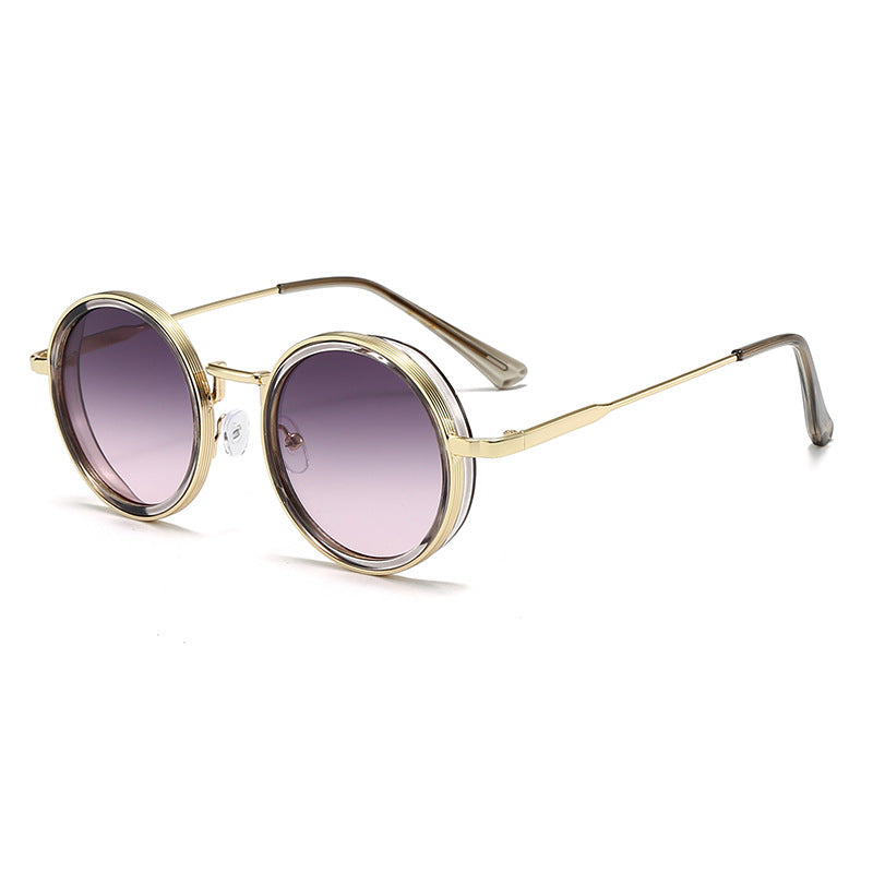Bowie Retro Sunglasses in Gold — round polarized UV400 sunglasses
