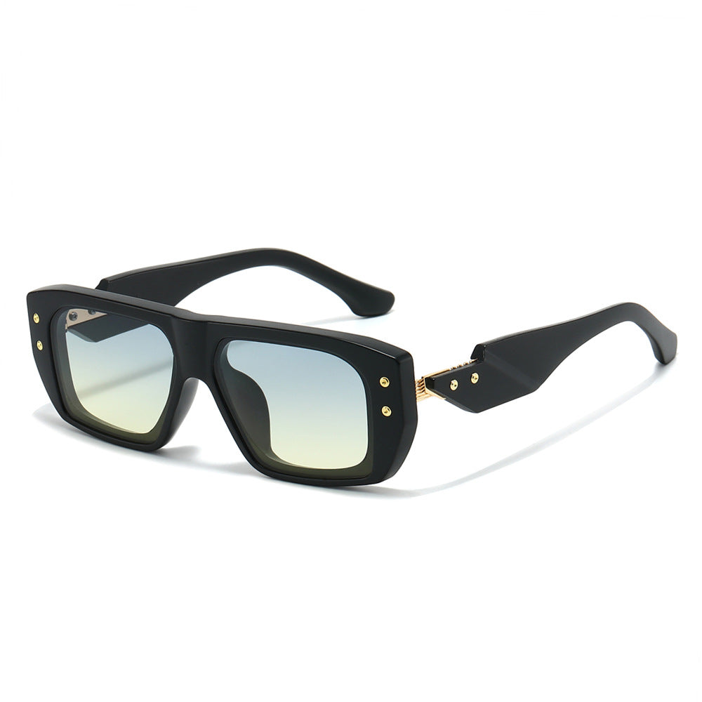 Onyx Square Sunglasses in Green — bold flat-top UV400 sunglasses