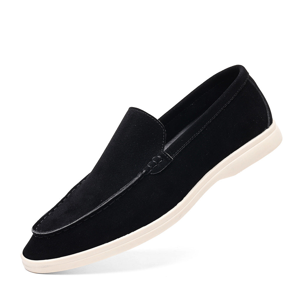 Miles Suede Loafers in Black — cloud-soft suede slip-on loafers