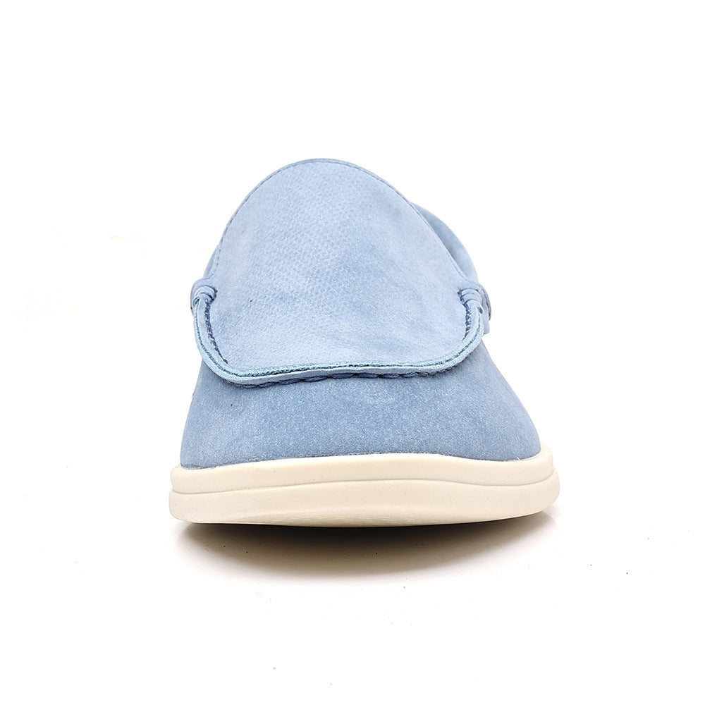 Miles Suede Loafers in Light Blue — cloud-soft suede slip-on loafers