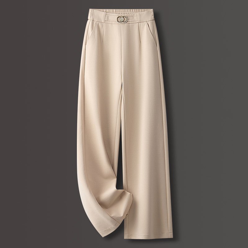 Celine High-Waist Trousers in Beige — women's wide-leg tailored trousers | Spaydes