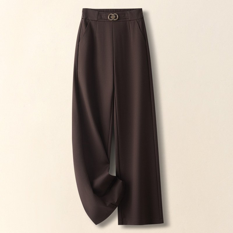 Celine High-Waist Trousers in Brown — women's wide-leg tailored trousers | Spaydes