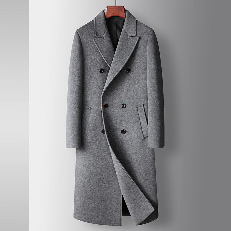 Nolan Longline Overcoat in Gray — front view