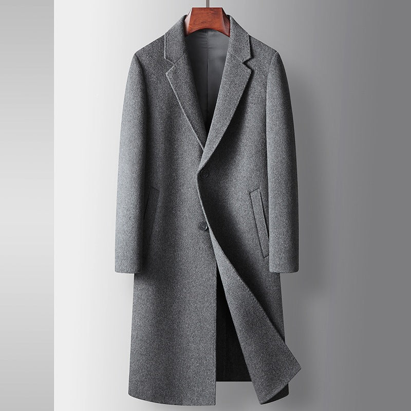 Everett Notched Overcoat in Gray — front view