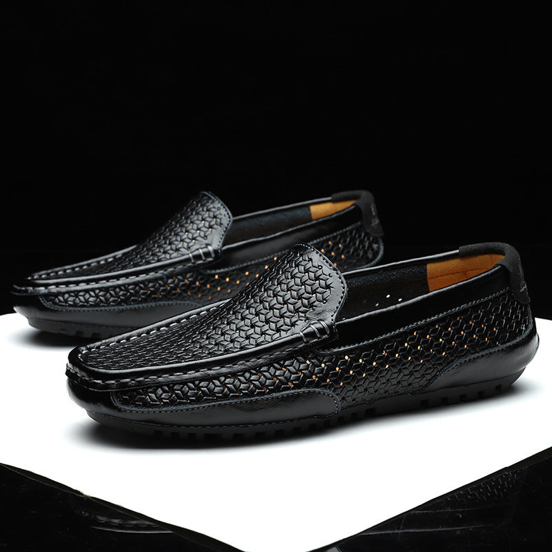 Rocco Leather Loafers in Navy Blue