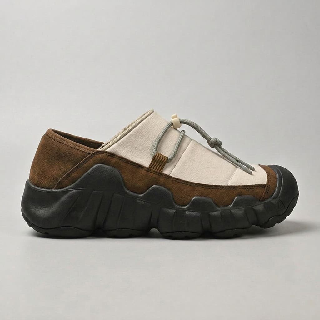 Amos Canvas Sneakers — premium cushioned slip-on with bungee toggle and lugged sole
