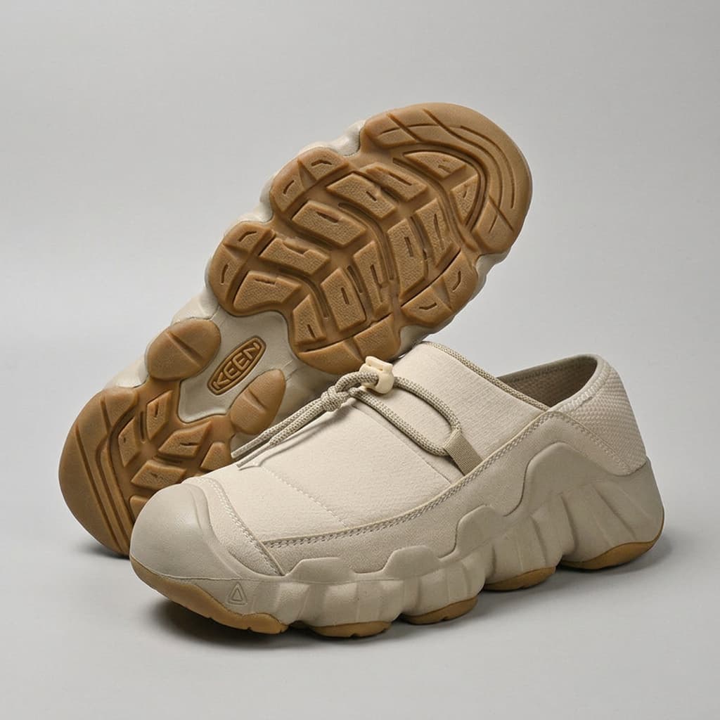 Amos Canvas Sneakers — premium cushioned slip-on with bungee toggle and lugged sole