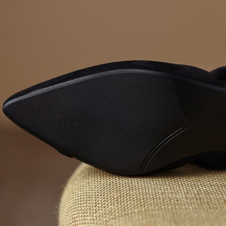 Thea Knotted Mules in Black — outsole detail