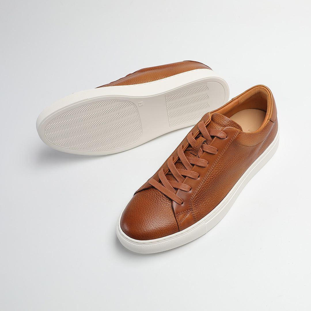 Carter Court Sneakers in Light Brown — pair with the textured outsole showing
