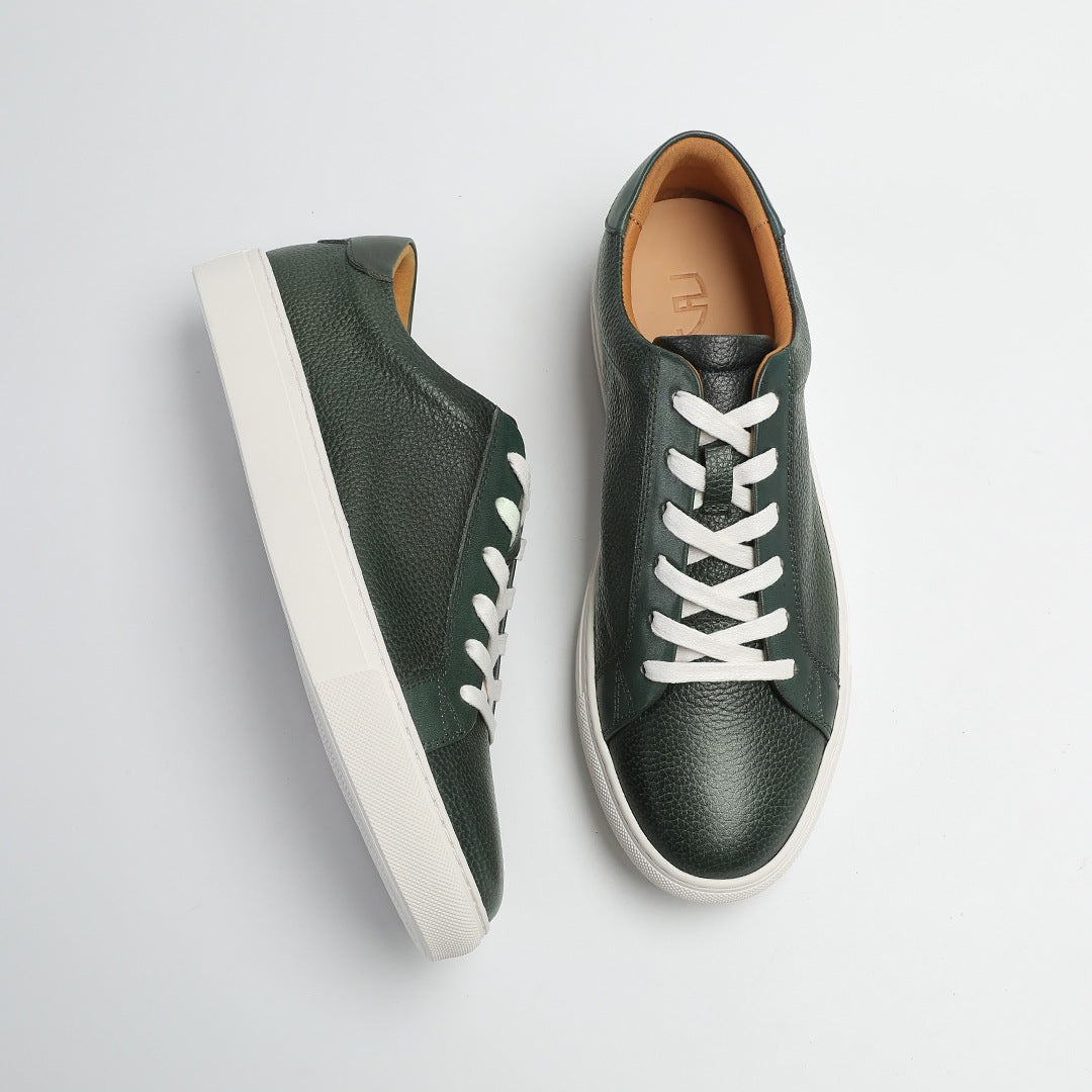 Carter Court Sneakers in Dark Green — pair with the textured outsole showing