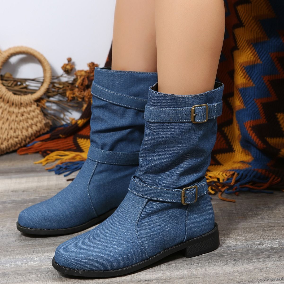 Kristen Denim Boots