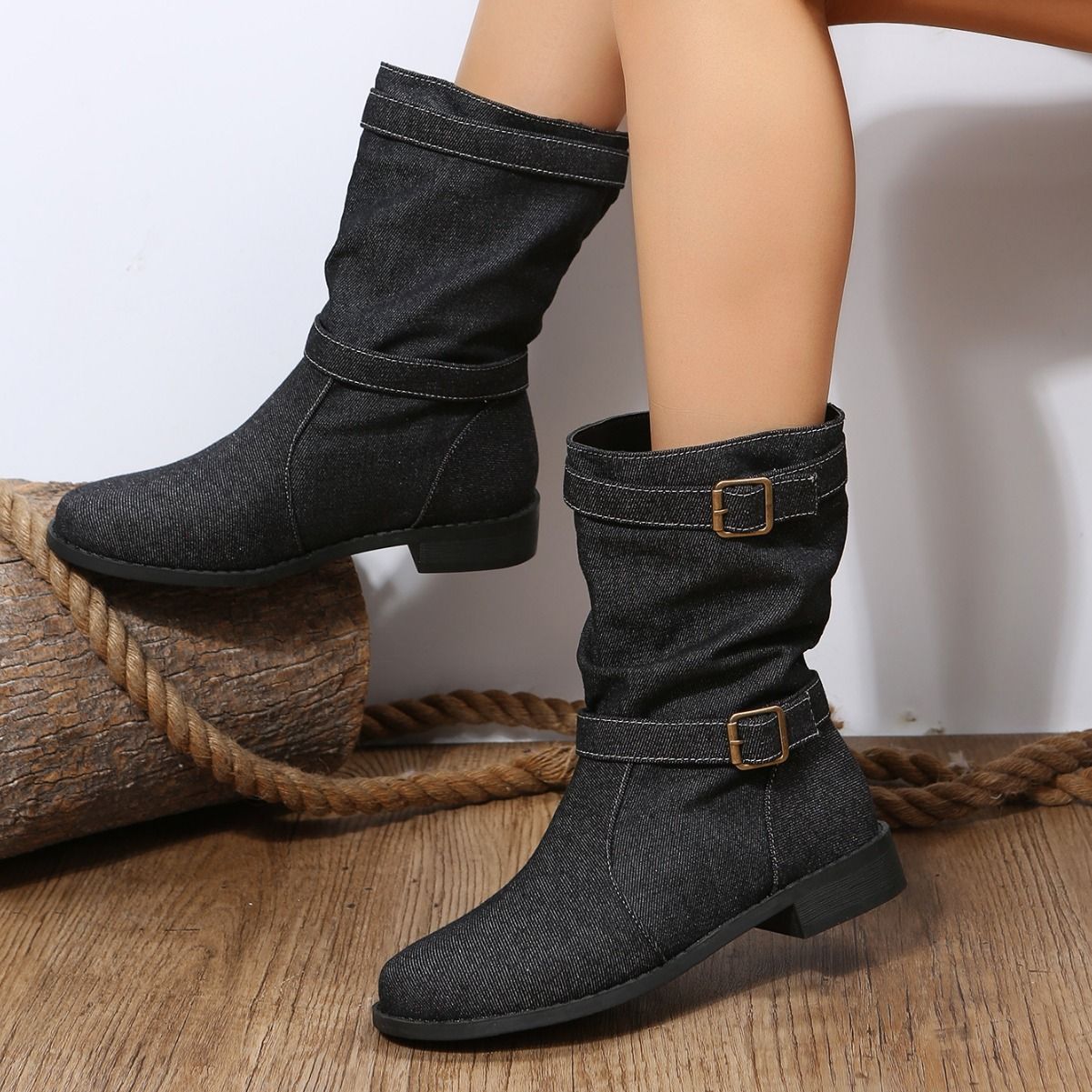 Kristen Denim Boots