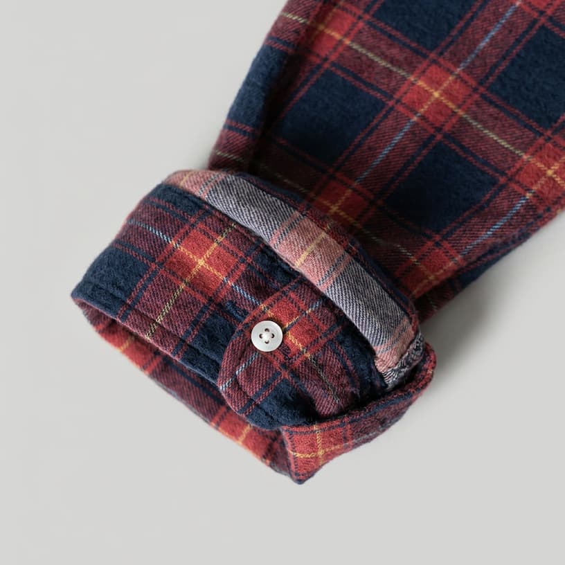 Roman Plaid Shirt heritage craft — yarn-dyed plaid pattern detail