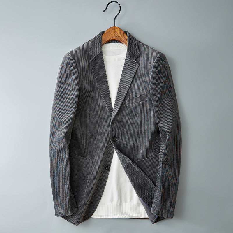 Otto Corduroy Blazer in Brown — men's two-button notched-lapel corduroy blazer
