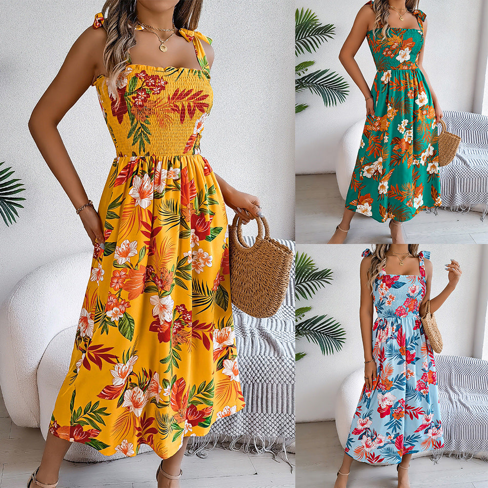 Marisol Floral Dress — tropical midi dress in three colorways