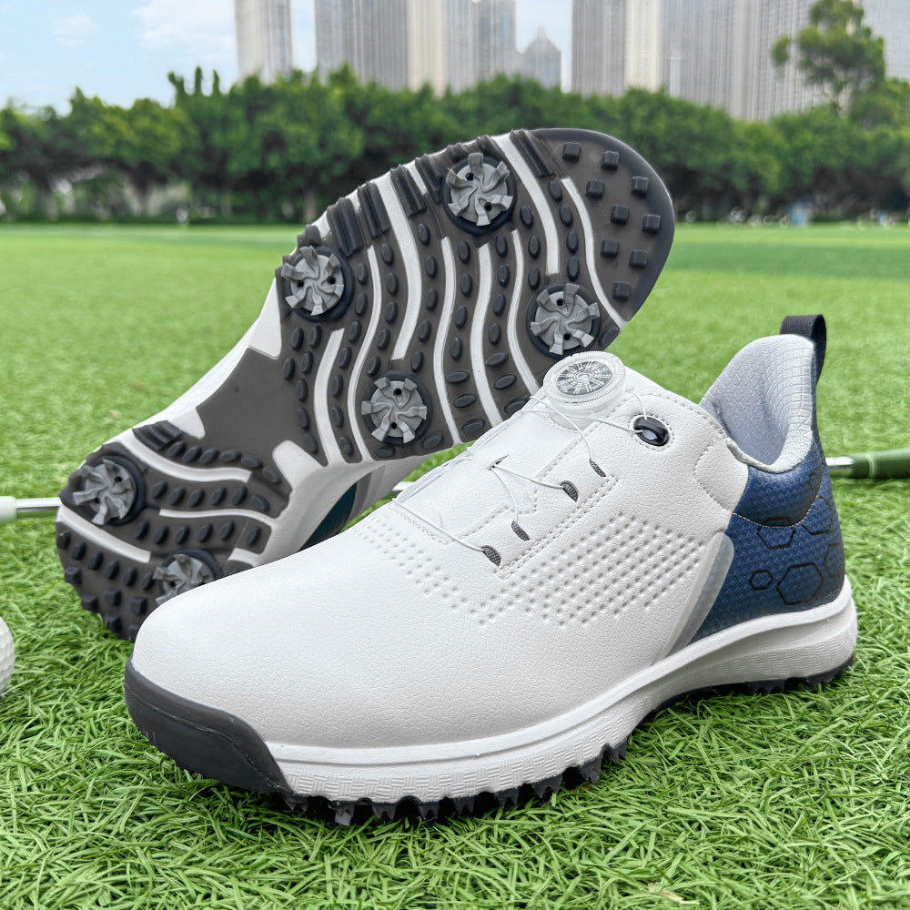 Giuliano Golf Shoes in Navy Blue — Men's BOA-dial spiked golf shoe with mesh upper