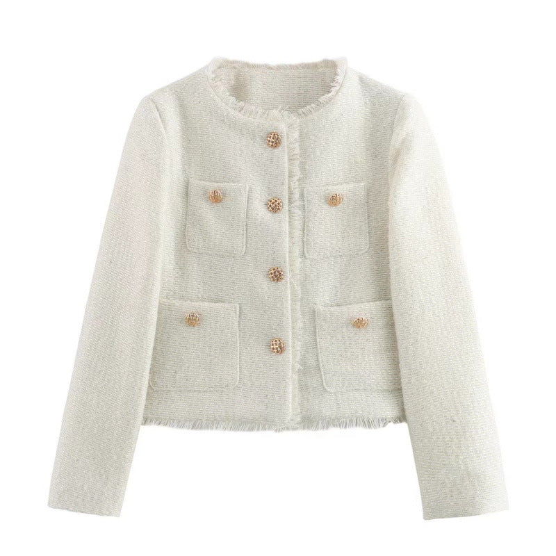 Cream Margaux Cropped Jacket — Spaydes