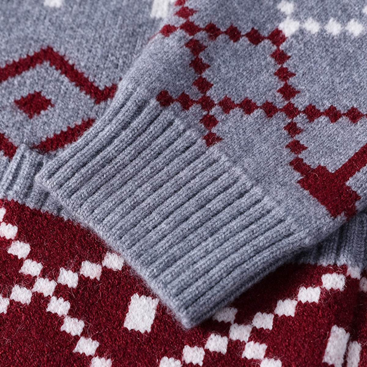 Callum Knit Cardigan in Gray — ribbed cuff detail
