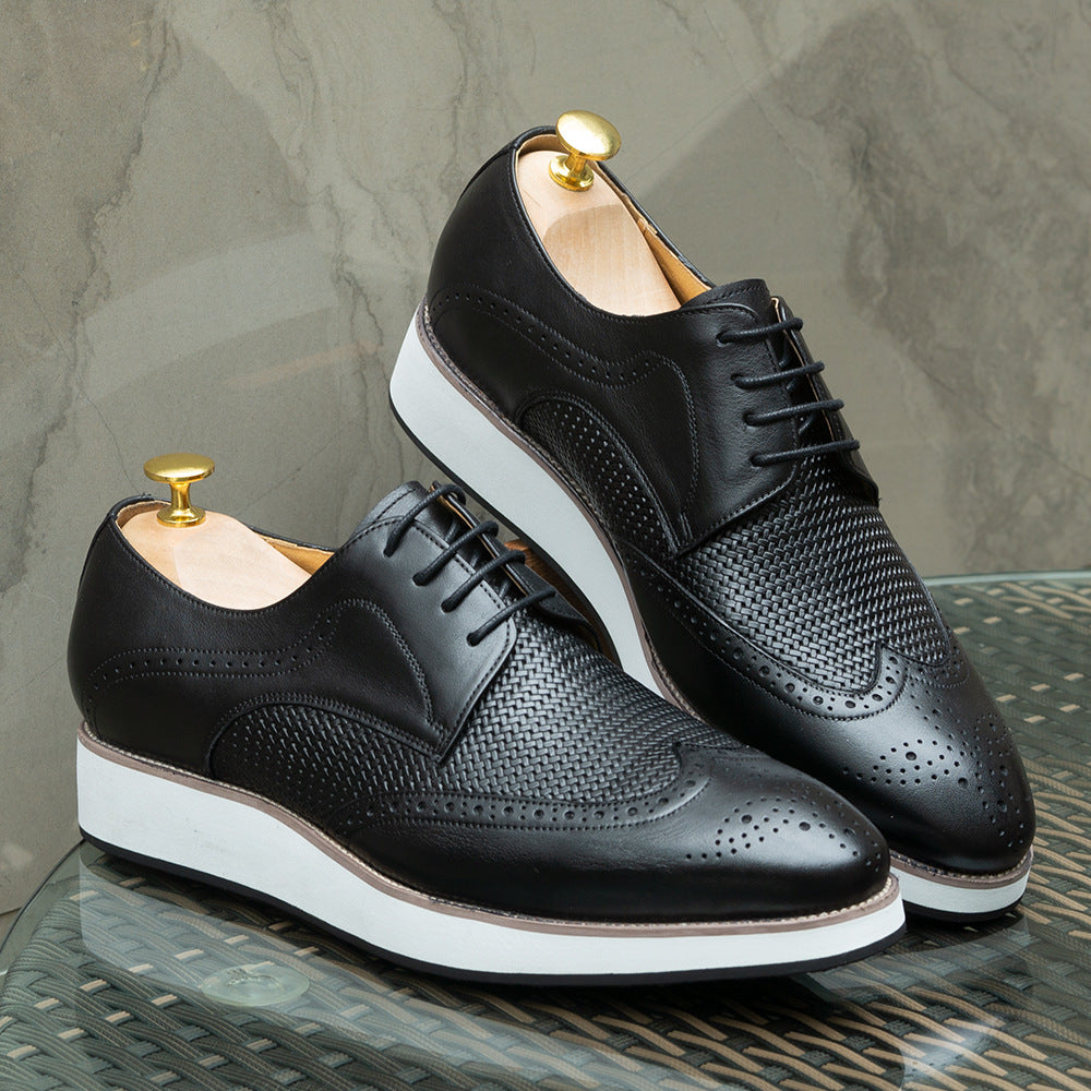 Jasper Woven Brogues in Black — front view