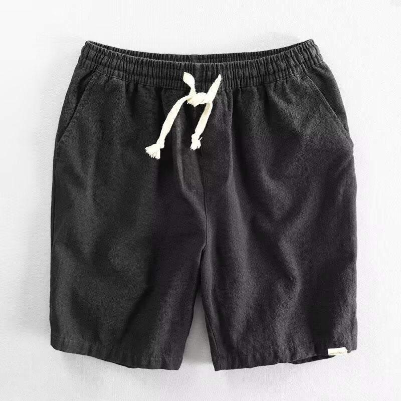 Marcello Linen Shorts in Navy Blue